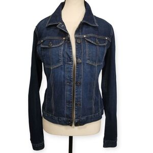 AG Adriano Goldschmied Slim Fit Robyn Dark Wash Jean Jacket - Sz M (Fits S)